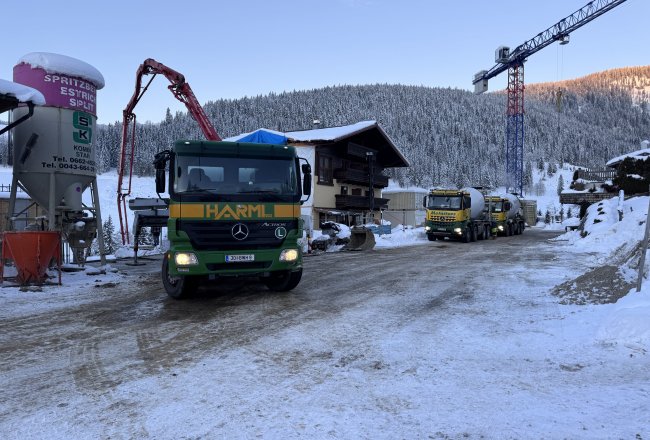 Betonlierferung im Winter