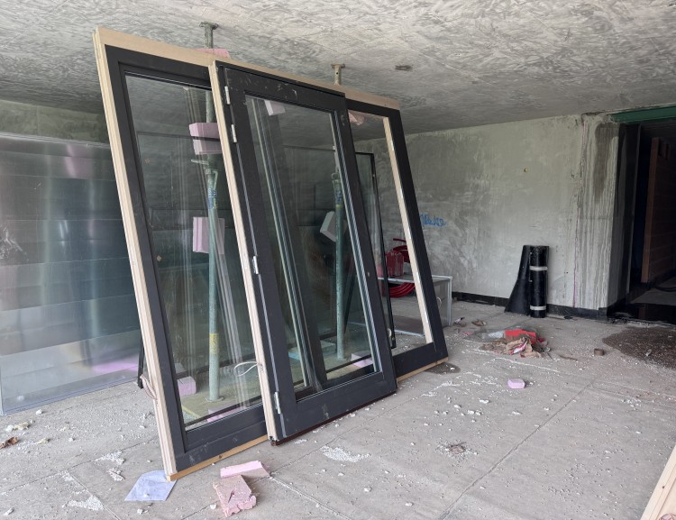 Die neuen Fenster in der Sauna