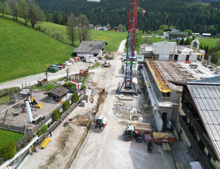 Die Neubergerhof Baustelle von oben