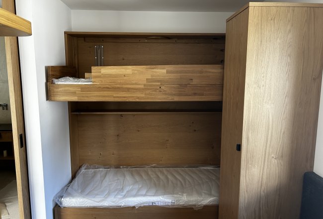 Die Kinderbetten im Familienzimmer