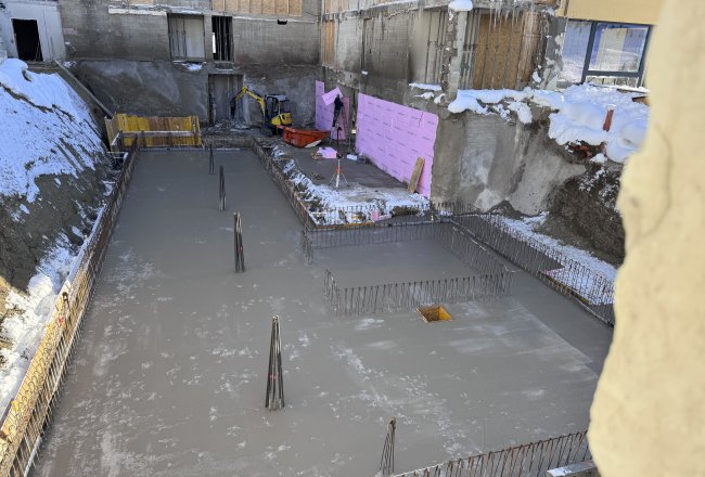 Betonierte Bodenplate