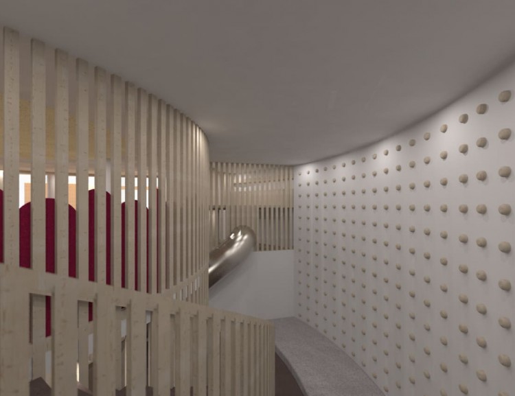 Kletterwand, Abgang und Rutsche © inprettygoodshape.com