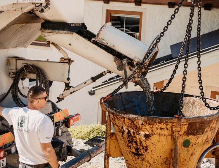 Betonarbeiten auf der Baustelle