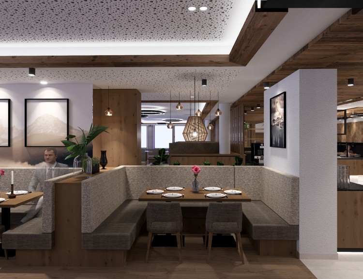 Gem&uuml;tliche Tische im Panoramarestaurant