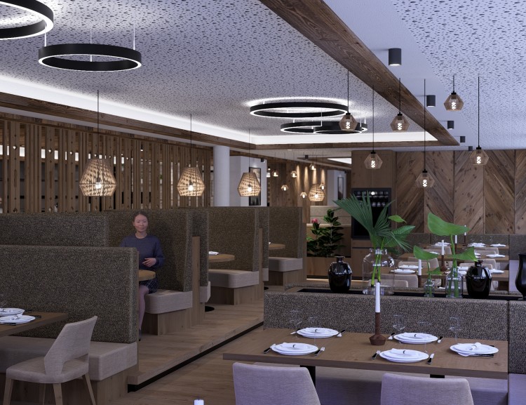 Gem&uuml;tliche Tische im neuen Restaurant