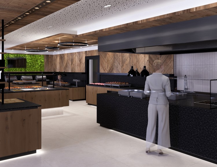 Die Showk&uuml;che im Buffetbereich