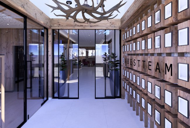 Der Eingang zum Hotel Neubergerhof