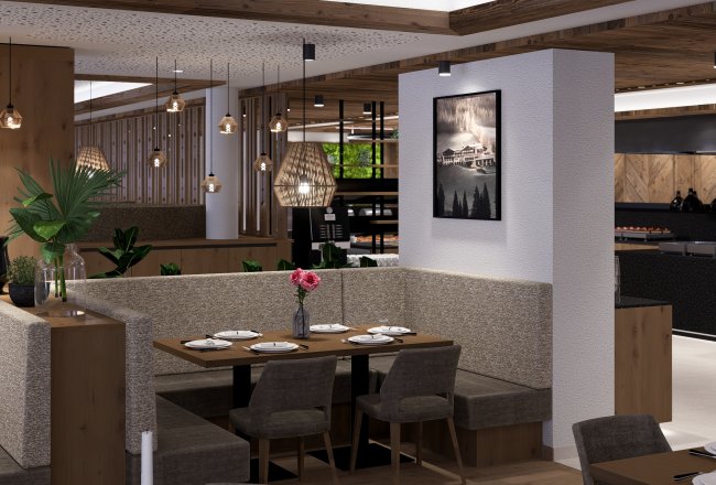 Ein Tisch im Panoramarestaurant