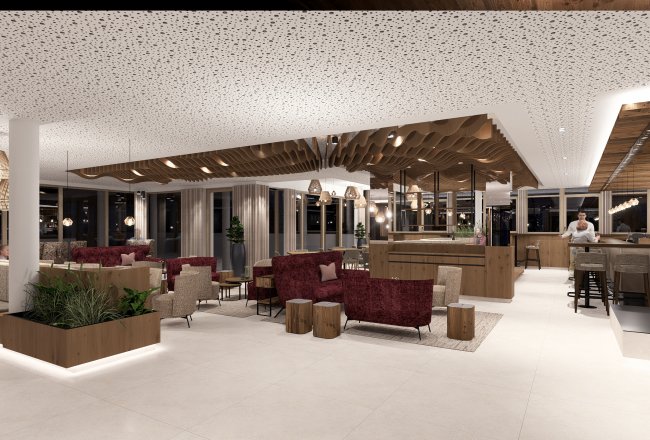 Die neue Lobby im Hotel Neubergerhof