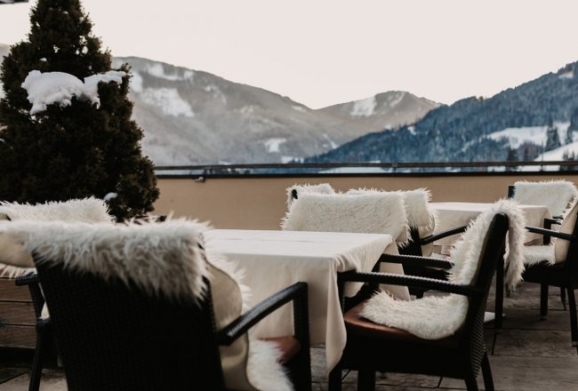 Sonnenterasse im Winter