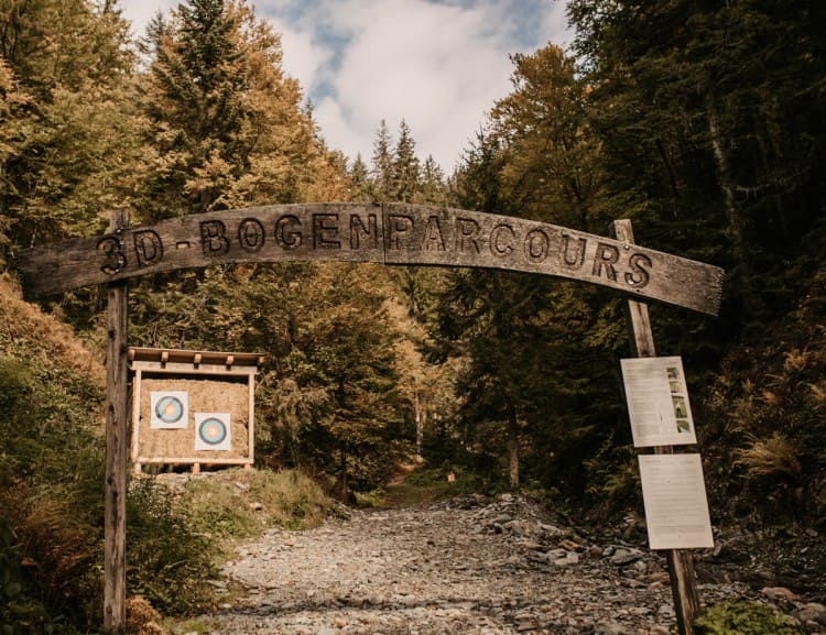  The entrance to the 3D archery course in Filzmoos © Selina Flasch Photography