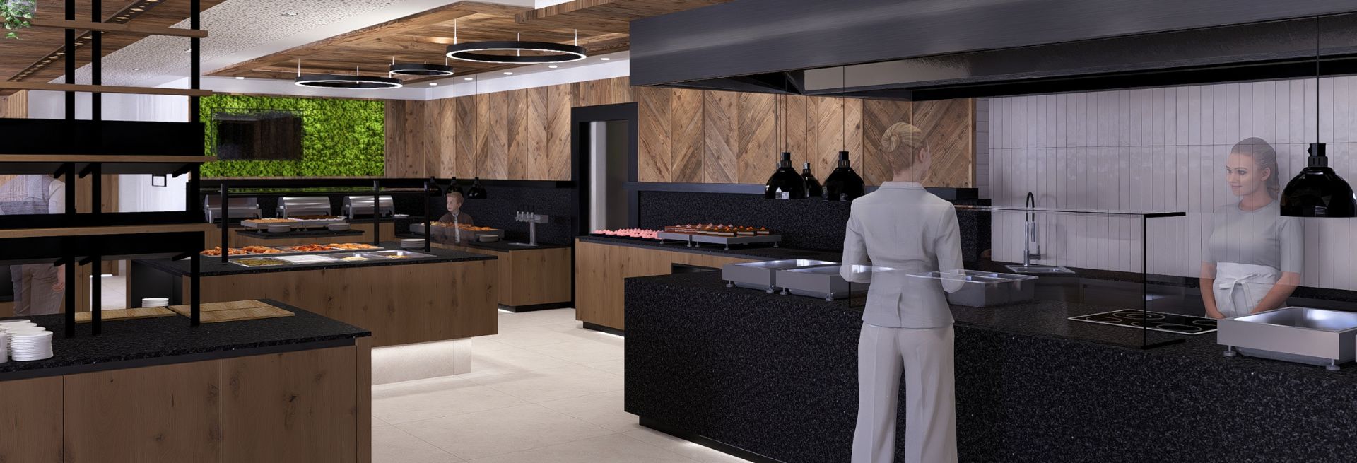 Der neue Buffetbereich im Hotel Neubergerhof