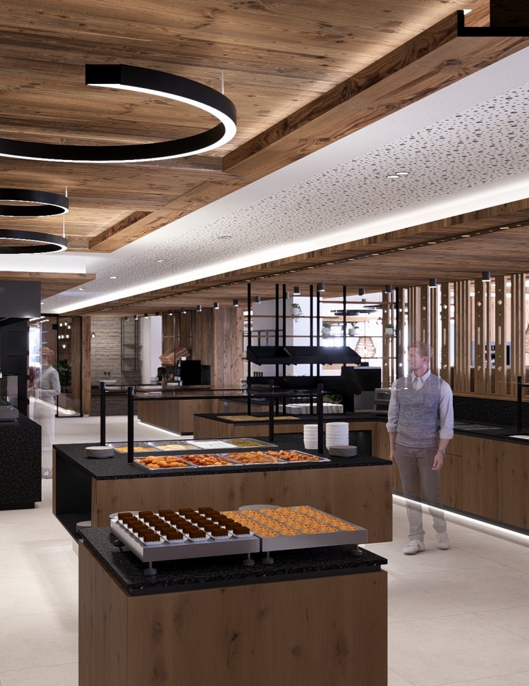 The extensive breakfast buffet