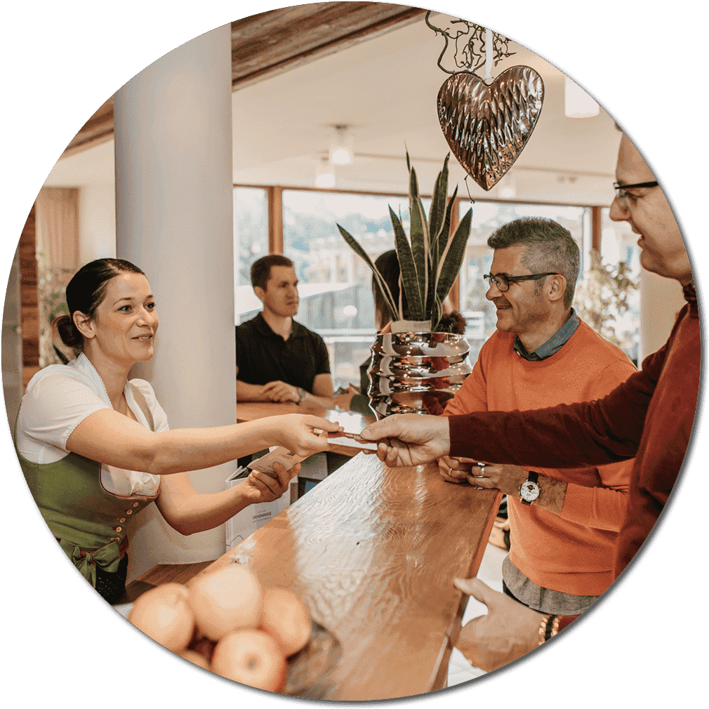 Internet Zugang erhalten Sie an der Rezeption